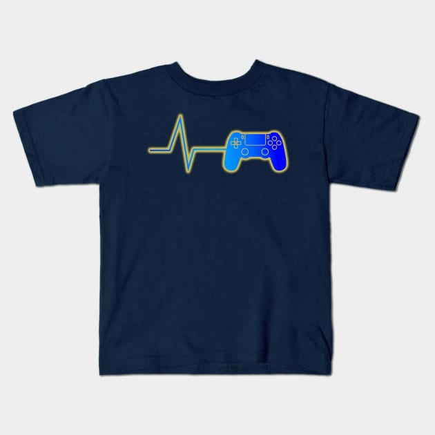 Gamer Heartbeat Geek Kids T-Shirt by Scar